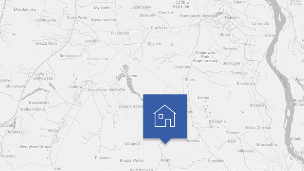 Mapa lokalizacji inwestycji w Krępie pod Piasecznem